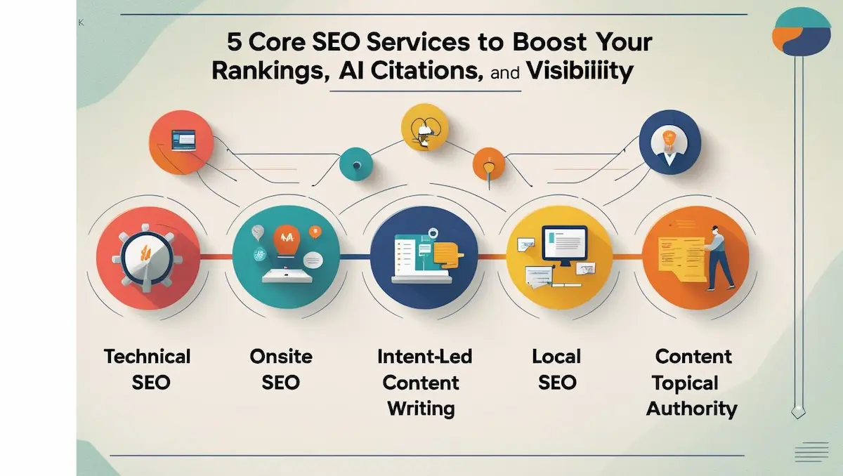 5 Core SEO Services Offered By Our AI SEO Agency